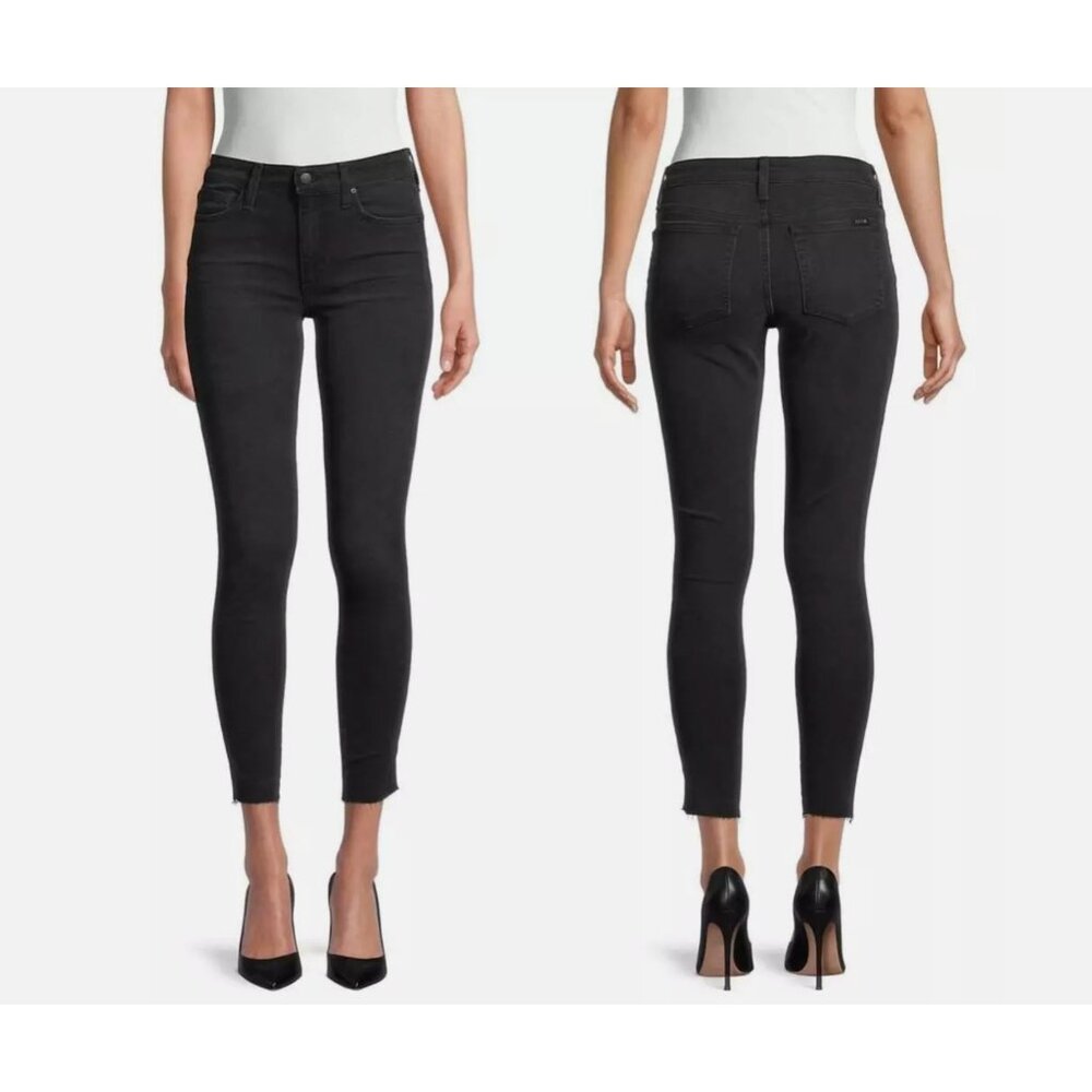Size 28 Women's JOE'S JEANS FADED BLACK SKINNY JEANS Frayed Raw Cut Hems Stretch